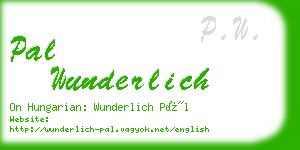 pal wunderlich business card